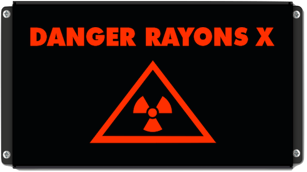 afficheur lumineux de signalisation Danger rayon X avec pictogramme radiation