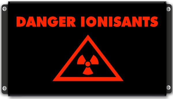 afficheur lumineux de signalisation Danger ionisants avec pictogramme radiation
