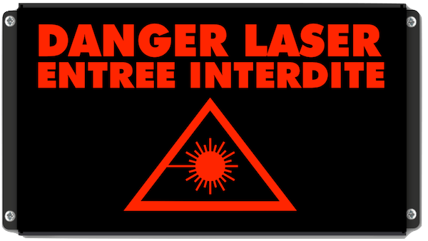afficheur lumineux de signalisation DANGER LASER ENTREE INTERDITE avec pictogramme