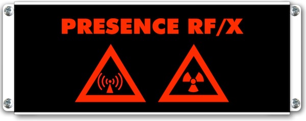 afficheur lumineux de signalisation Presence RF/X avec pictogramme radiofrequence et radiations