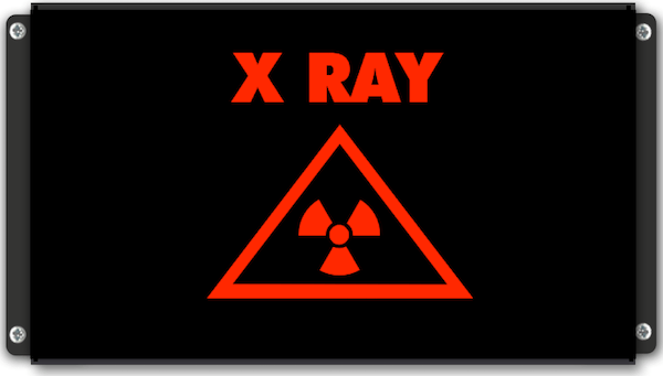 afficheur lumineux de signalisation X RAY avec pictogramme Radiation